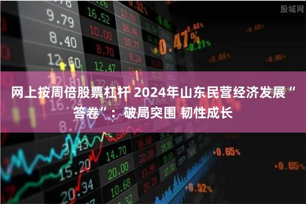 网上按周倍股票杠杆 2024年山东民营经济发展“答卷”：破局突围 韧性成长